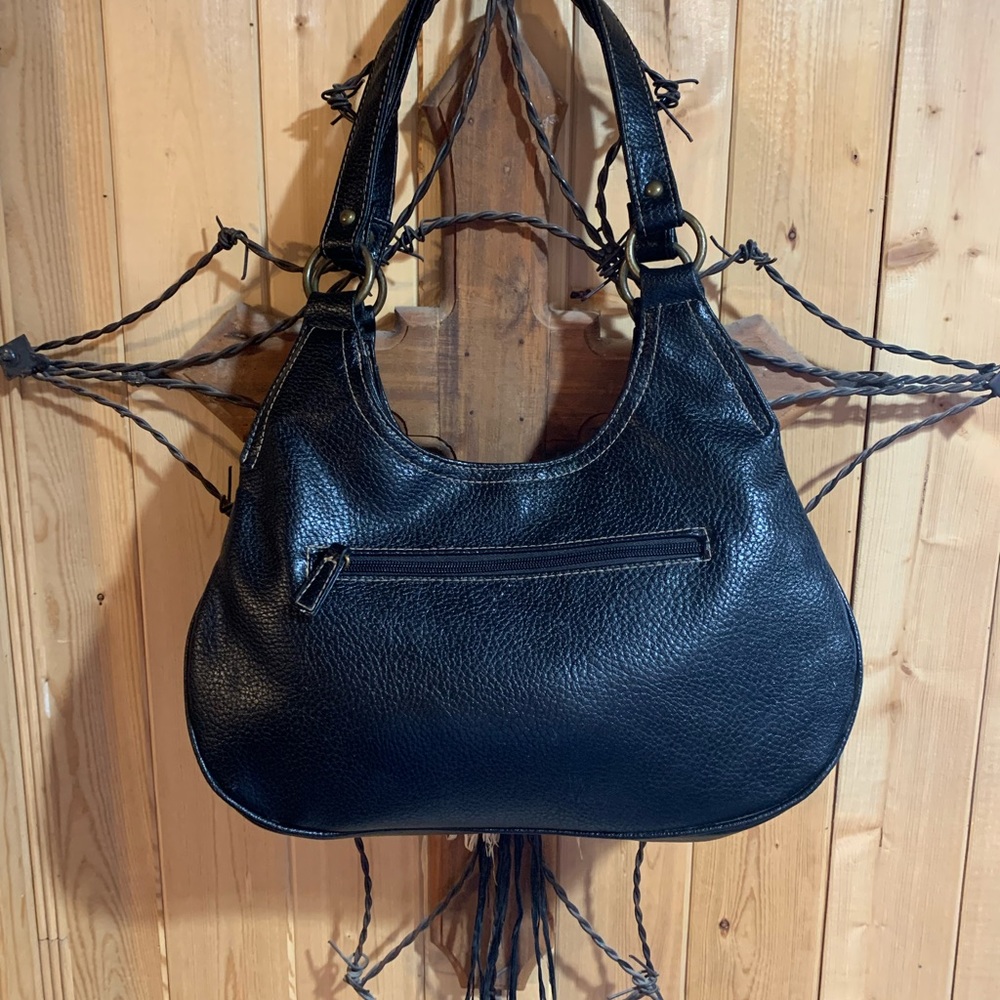 Black Soft Leather Classic Elements Hand Bag - image 2